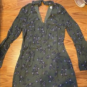 Motherhood maternity dress - green pattern flowers